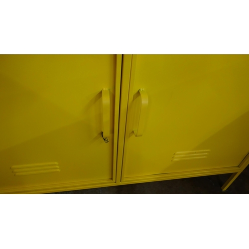 1459 - A yellow metal industrial style cabinet