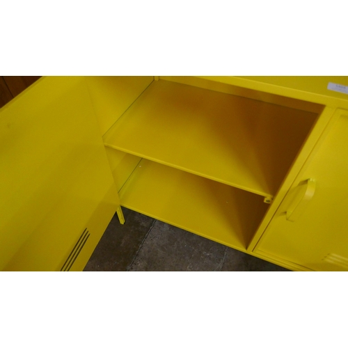 1459 - A yellow metal industrial style cabinet