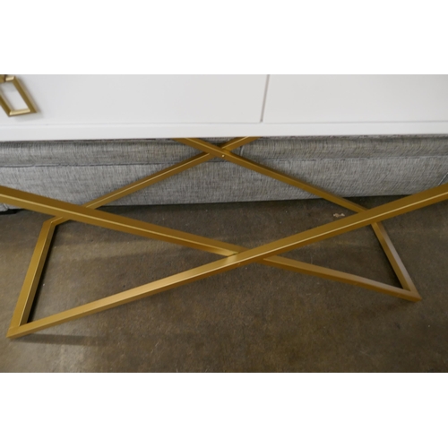 1476 - A white two drawer console table