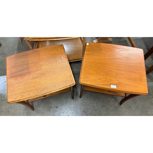 40 - A pair of teak single drawer bedside tables