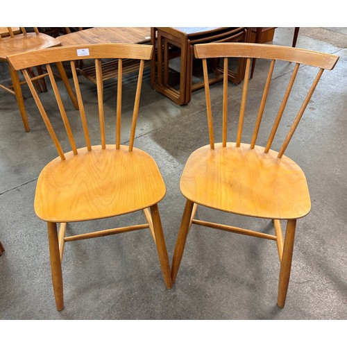 46 - A pair of Danish beech kitchen chairs