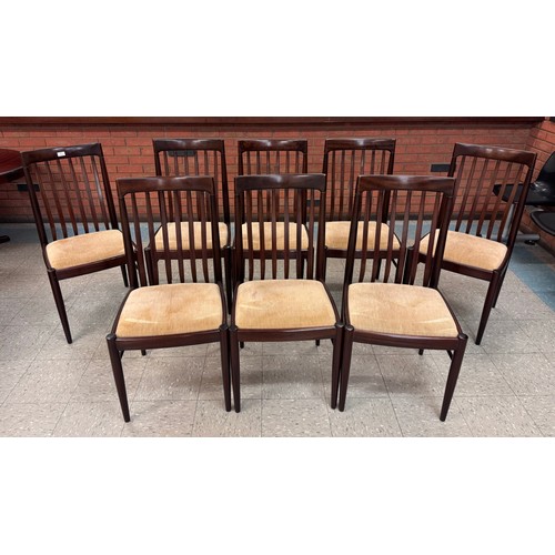 53 - A set of eight Danish Bramin simulated rosewood dining chairs