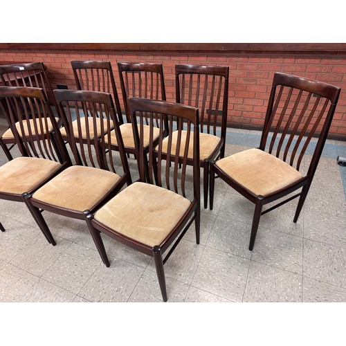 53 - A set of eight Danish Bramin simulated rosewood dining chairs