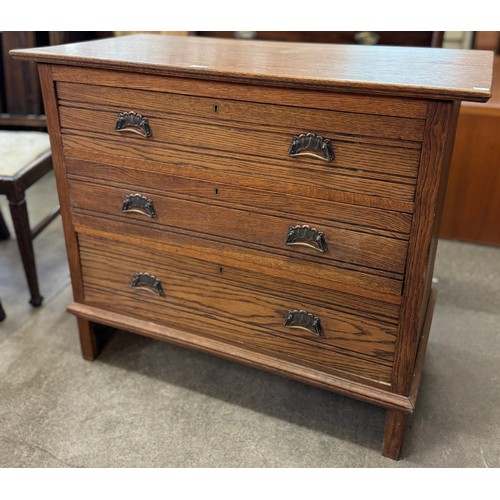 130 - An Edward VII ash chest of drawers