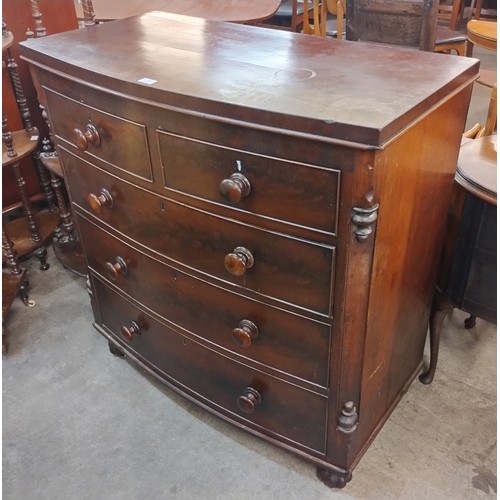 157 - A George IV mahogany bow front chest of drawers