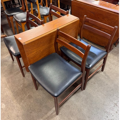 54 - A Jentique teak 507 model table and a set of four 38 model chairs