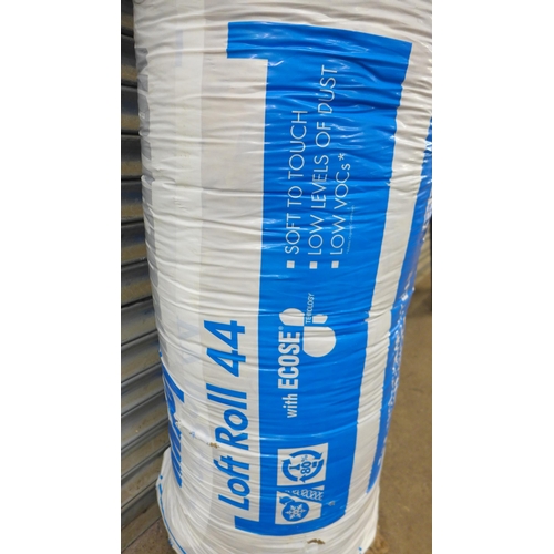 2100 - A packaged and unused roll of Knauf loft roll 44 (combi-cut) 200mm thick insulation - 6000mm x 1140m... 