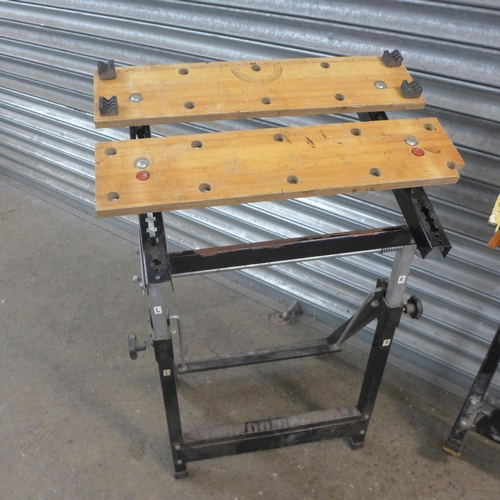 2101 - Two folding work benches including WORX and one other