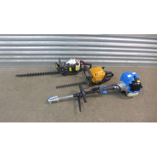 2315 - A SGS model GPM501 petrol multi-tool, a McCulloch Virginia MH542P petrol driven hedge trimmer and a ... 