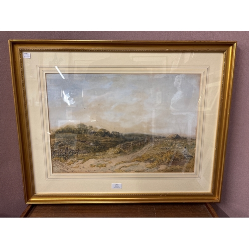 293 - * Price, figures on a country lane, watercolour, framed