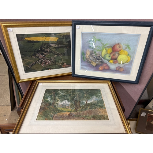 307 - Assorted prints and pictures, including still lifes of fruit, etc.