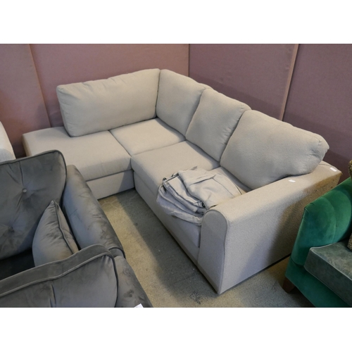 1484 - A grey upholstered compact corner sofa - manufacturer's return