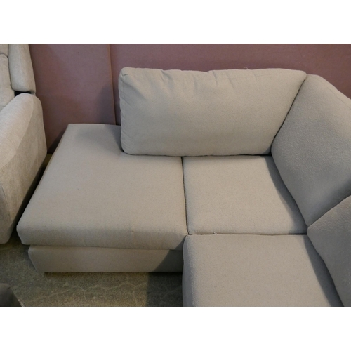 1484 - A grey upholstered compact corner sofa - manufacturer's return