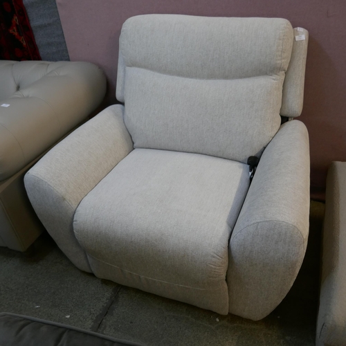 1486 - A light grey cord electric reclining armchair - brand new