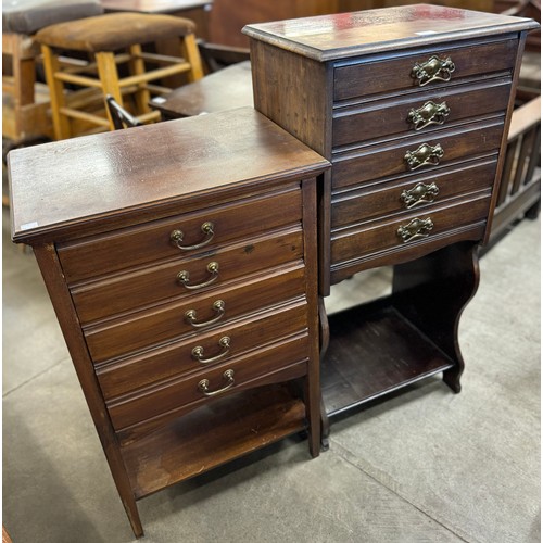 217 - Two Edward VII mahogany music cabinets