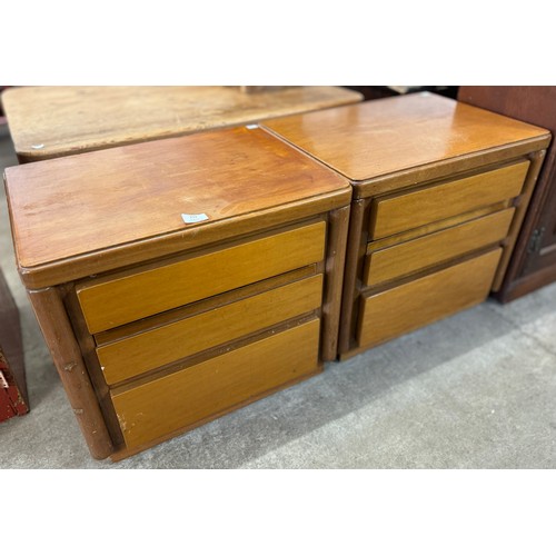 237 - A pair of beech bedside chests