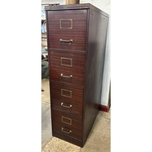 260 - An Art Metal simulated rosewood filing cabinet