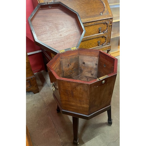 112 - A George IV mahogany octagonal wine cooler