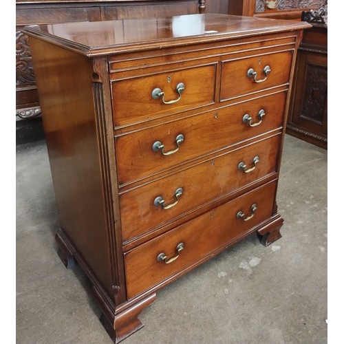 191 - A George III style mahogany chest of drawers (converted to a media cabinet)