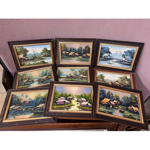 324 - Nineteen small landscapes, oil on canvas, framed