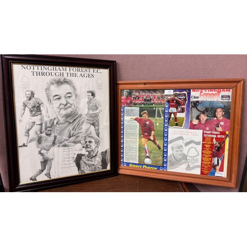 326 - A signed Stuart Pearce display and a Brian Clough print