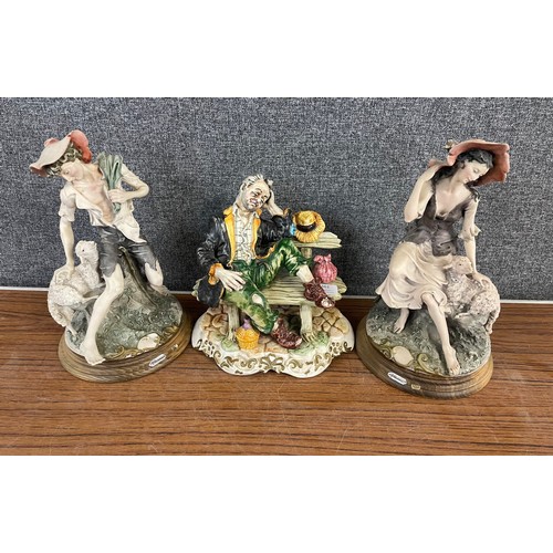 361 - Three Capodimonte porcelain figures