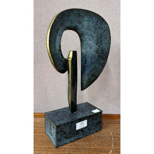 334 - An abstract bronze figure