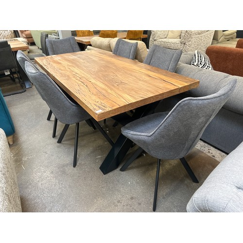 1452 - A Lex 180cm dining table and six charcoal swivel chairs  * This lot is subject to VAT