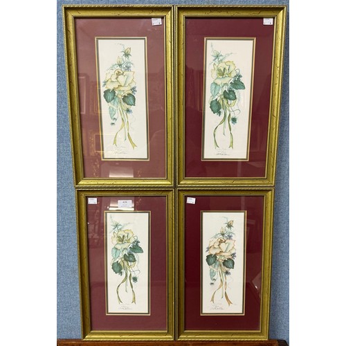 304 - A set of four signed limited edition botanical prints, framed