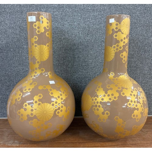 265 - A pair of large Art Deco style porcelain vases