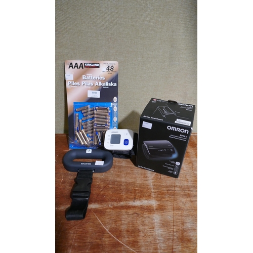 6043 - Ks Aaa Batteries, Omron Evolv Wireless Bpm and Salter Digital Luggage Scales  (329-74,82,86)   * Thi... 