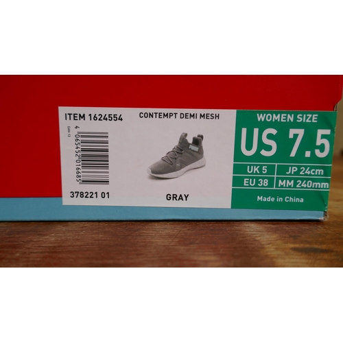 6050 - A pair of Puma Contempt demi mesh womens grey trainers ( UK size 5) with box  (329)  * This lot is s... 