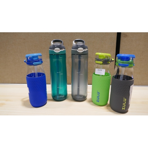 6124 - Two Contigo Bottles, Three Zulu Water Bottles (329-95,96)   * This lot is subject to vat