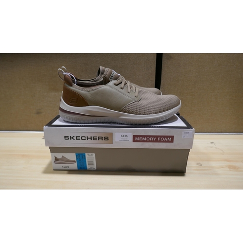 6136 - A pair of Skechers Delson shoe Mens taupe trainers ( UK size 11) with box  (329)  * This lot is subj... 