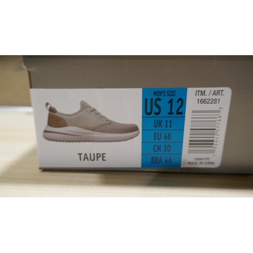 6136 - A pair of Skechers Delson shoe Mens taupe trainers ( UK size 11) with box  (329)  * This lot is subj... 