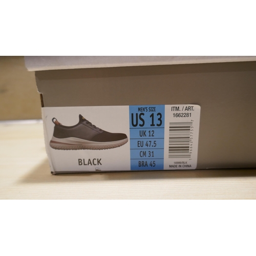 6138 - A pair of Skechers Delson shoe Mens black trainers ( UK size 12) with box  (329)  * This lot is subj... 