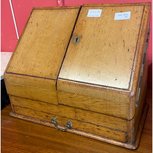 356A - A Victorian oak stationery/letter box