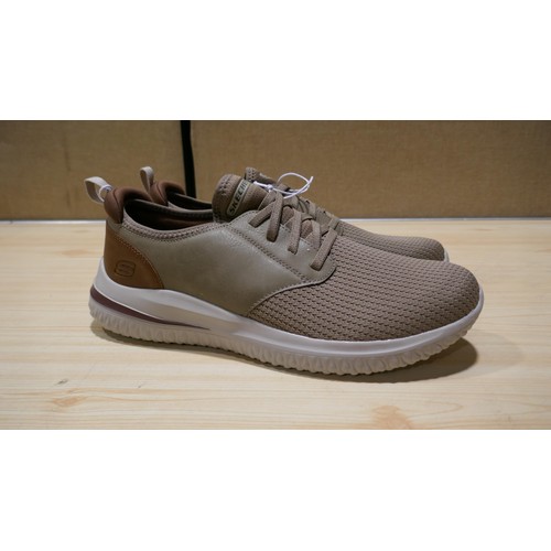 6129 - A pair of Skechers Delson shoe Mens taupe trainers ( UK size 12) with box  (329)  * This lot is subj... 