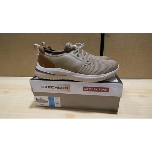 6131 - A pair of Skechers Delson shoe Mens taupe trainers ( UK size 12) with box  (329)  * This lot is subj... 