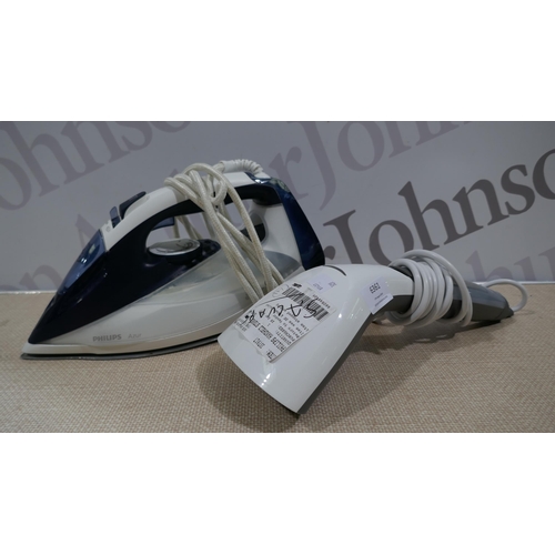 6361 - Philips Handheld Steamer and a Philips Azur Steam Iron   (329-39,41)   * This lot is subject to vat