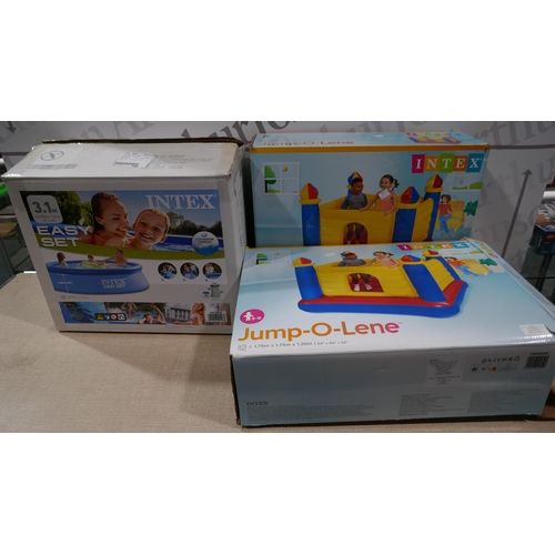 6364 - Two Intex Castle Bouncers and an Easy Set 10Ft Pool (No Pump) (329-37,444,445)   * This lot is subje... 