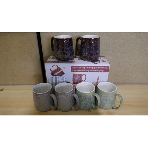 6322 - Reactive Glaze Mugs 6Pk  (329-415)   * This lot is subject to vat