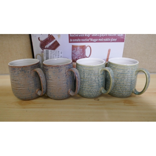 6322 - Reactive Glaze Mugs 6Pk  (329-415)   * This lot is subject to vat