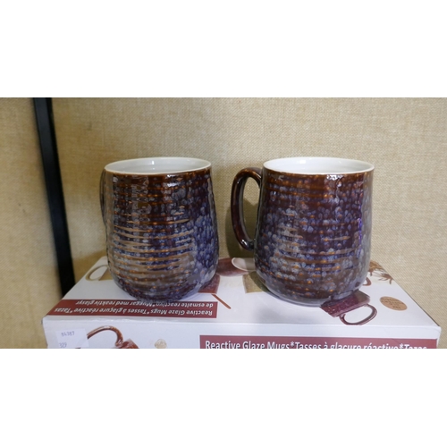 6322 - Reactive Glaze Mugs 6Pk  (329-415)   * This lot is subject to vat