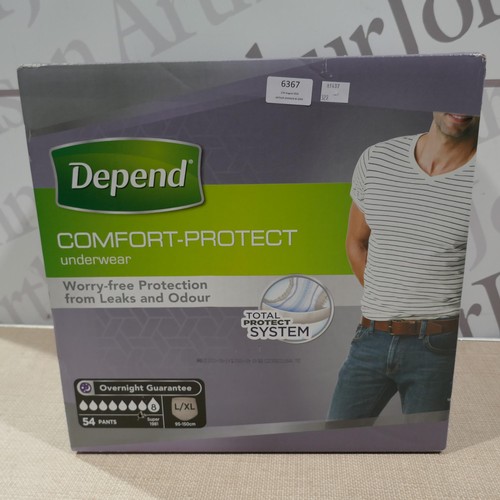 6367 - Men's Depend comfort protection underwear (L/XL) ( 329-804)  * This lot is subject to vat