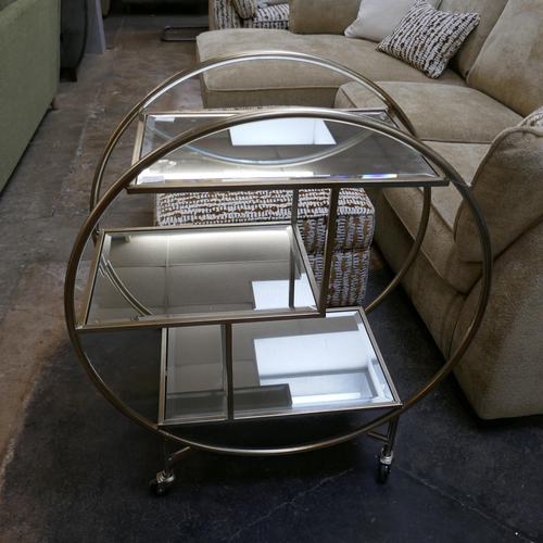 1320 - A champagne silver Art Deco style drinks trolley