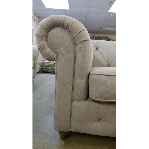 1330 - A grey weave Chesterfield corner sofa, brand new, RRP £1689