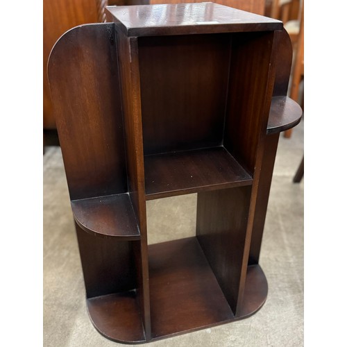 111 - A small Art Deco mahogany open bookcase