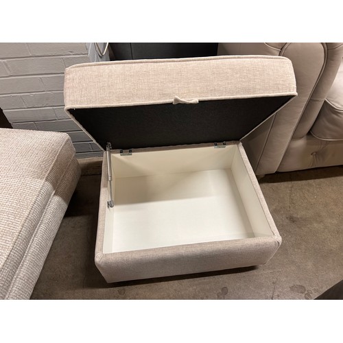 1371 - A light grey storage footstool, brand new