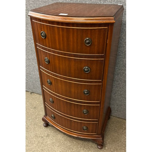 112 - A George III style mahogany bow front chest of drawers